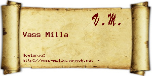 Vass Milla névjegykártya