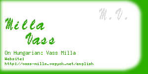 milla vass business card